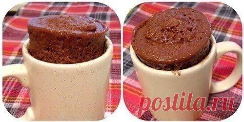 Как приготовить шоколадный пирог в чашке - рецепт, ингридиенты и фотографии