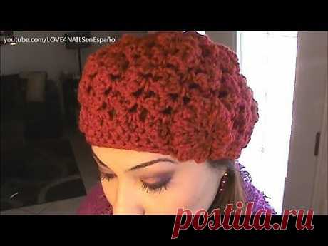 ▶ Como Tejer Un Gorro Para La Primavera / Set Para La Rosa Bufanda - YouTube