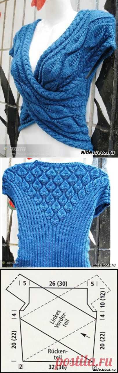 Болеро с узором из кос и листьев - Женские вещи - Вязание спицами. - Каталог файлов - Хобби.