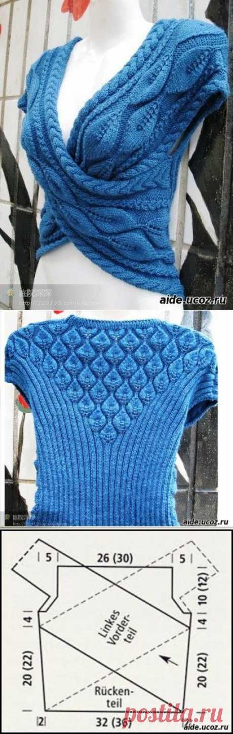 Болеро с узором из кос и листьев - Женские вещи - Вязание спицами. - Каталог файлов - Хобби.