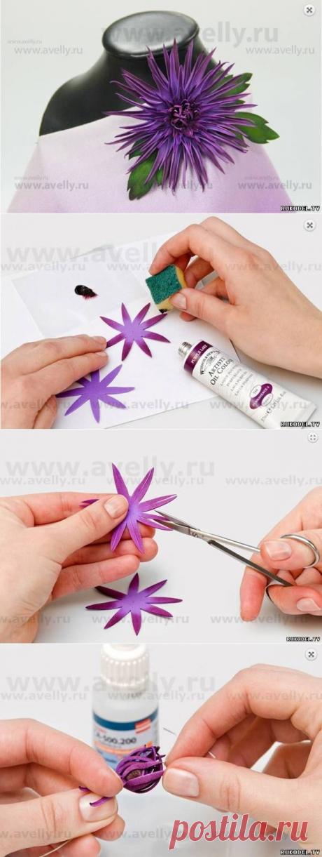Мастер-класс &quot;Цветок Астра&quot; из корейского фоамирана, своими руками - Фоамиран, фом - Поделки из разных материалов - Каталог статей - Рукодел.TV