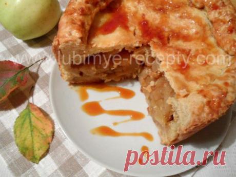 Яблочный пирог c карамельным соусом или Супер-мега-шарлотка | Любимые рецепты