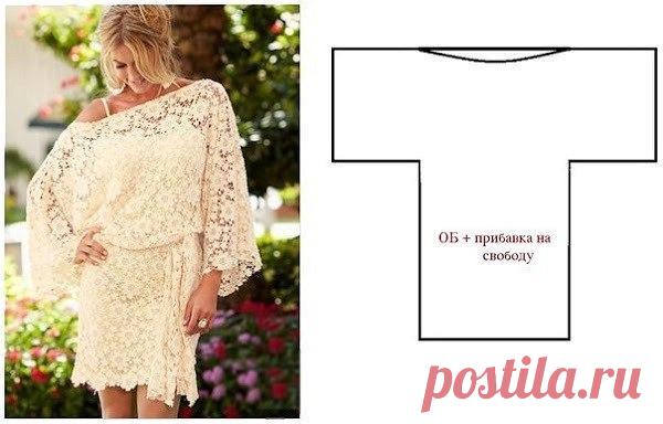 простой фасон , но какое при этом может получиться красивое , нежное платье .....