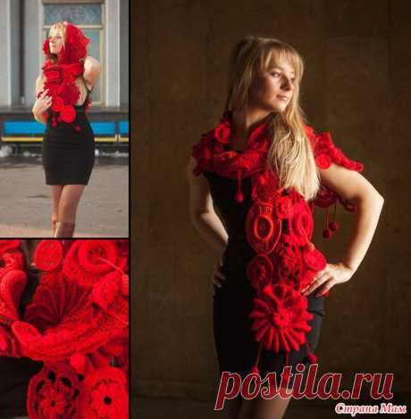 *Шарф &quot;Медальоны&quot; - Все в ажуре... (вязание крючком) - Страна Мам