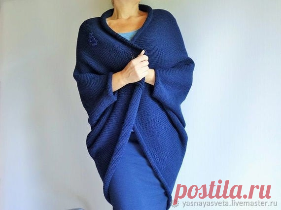 Beautiful Knitted Fashionable Blue Cardigan Cocoon, One size Elegant Crocheted Sweater, Oversize Pullover, Autumn Women Clothing Merino 100% Beautiful, Knitted. Fashionable, Blue Cardigan, Cocoon, One size, Elegant Crocheted, Sweater, Oversize Pullover, Autumn, Women Clothing, Merino 100%  Model of Sveta Yasnaya Cardigan knitted Merino 100% in stock. The most frequently ordered color is dark blue. Separately about the yarn, it is a very