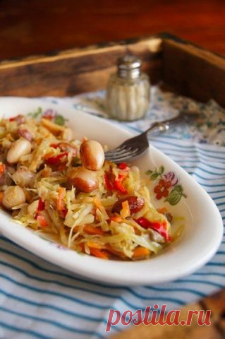 Овощное рагу с фасолью и грибами - Лучшие кулинарные рецепты интернета
