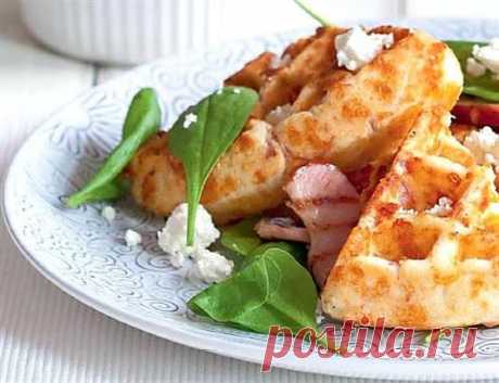 Вафли с сыром и ветчиной - пошаговый рецепт с фото