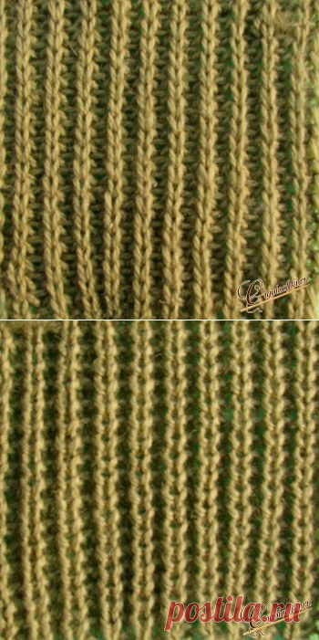 Как связать жемчужную (полупатентную) резинку спицами