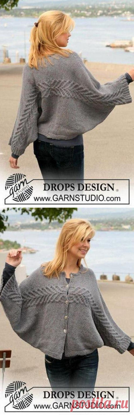 ПОНЧО-ЖАКЕТ ОТ DROPS. СПИЦЫ