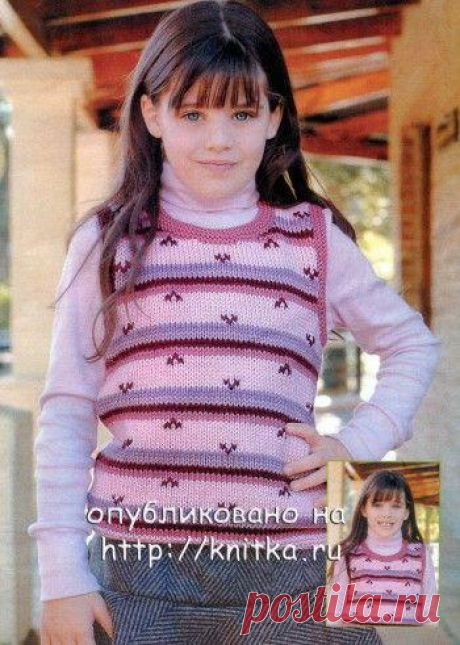 Вяжем жилеты для девочек спицами, большая подборка схем и описаний - svjazat.ru