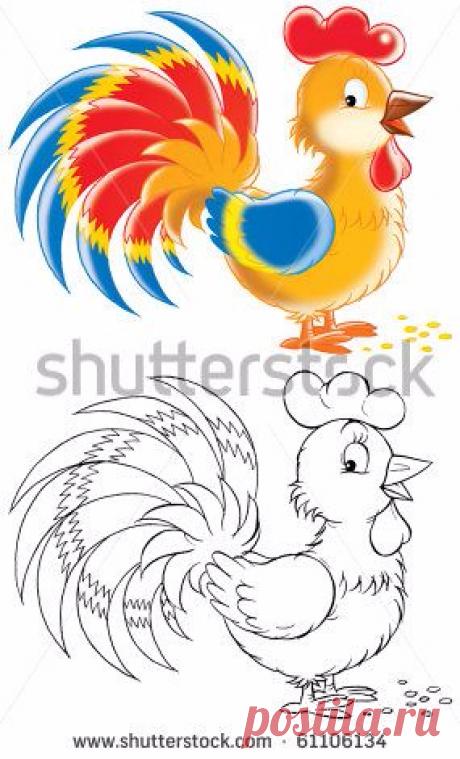 Новогодние петушки. Аппликация, роспись