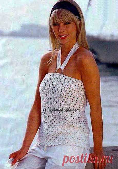 Вязание крючком ажурного топа / Стильное вязание
