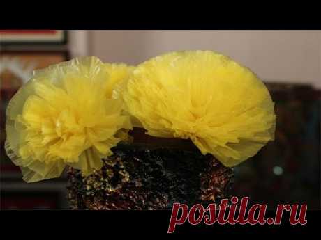 How to make a flower using plastic Carrybag