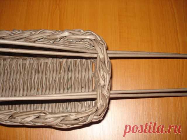 Плетение ручки для корзины (второй вариант)