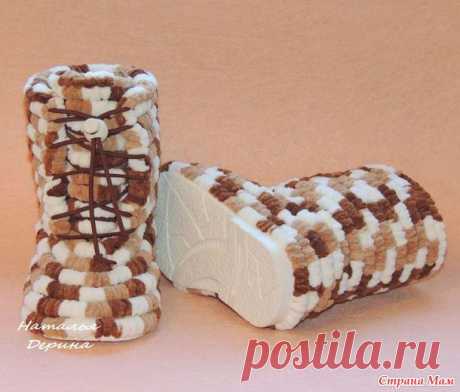 Новинка!!! Сапожки детские Крош из помпонной пряжи Мамбо! - Вязание - Страна Мам
