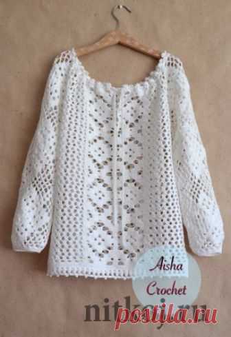Блуза крючком от Ольги Маннаповой