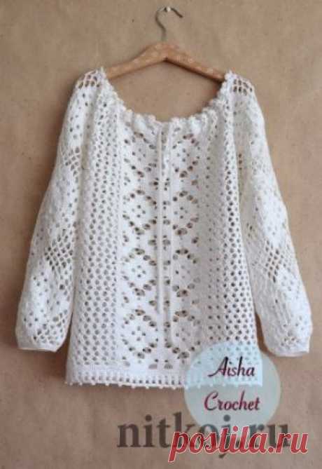Блуза крючком от Ольги Маннаповой