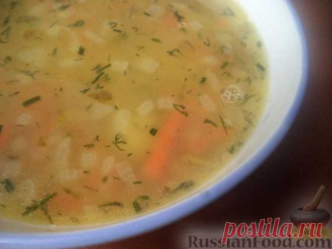 Рецепт: Гороховый суп с малосольными огурцами на RussianFood.com