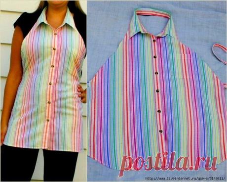 ФАРТУК из мужской рубашки.
