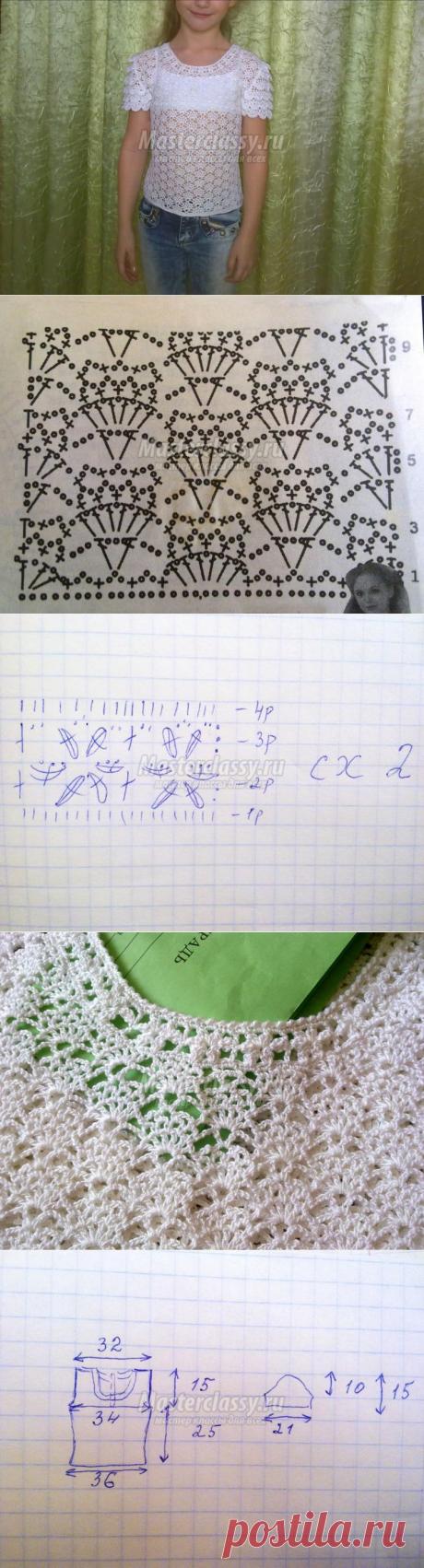 Вязаная блузка крючком для девочки. Мастер-класс с пошаговыми фото