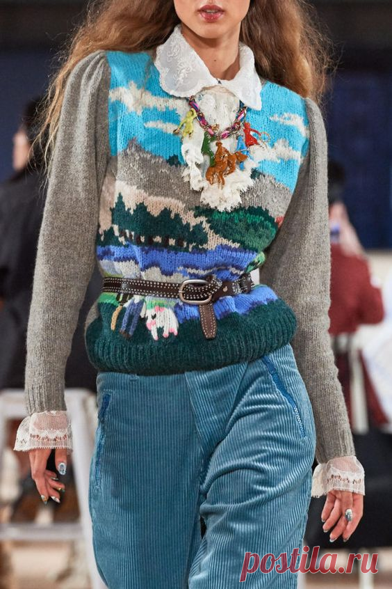 Вязаные свитера-картины с подиумов 2018-2020 | Как заработать на рукоделии | Яндекс Дзен