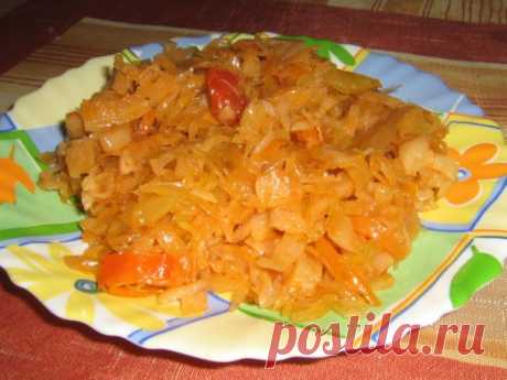 Тушённый дуэт)Капуста свежая+капуста квашенная — Гурманы и еда