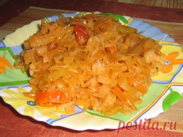 Тушённый дуэт)Капуста свежая+капуста квашенная — Гурманы и еда