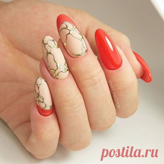 Очаровательные красные ногти
