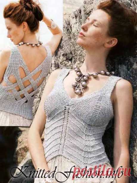 Топ с открытой спиной - KnittedFashion.info - Модное Вязание