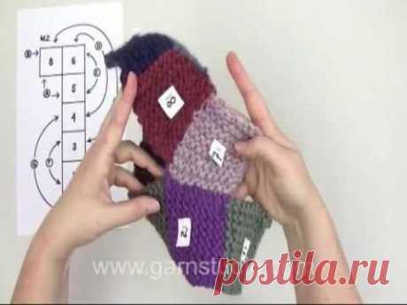 How to assembly slippers with squares following a chart