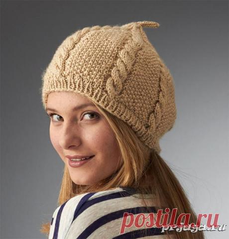 Женская шапка и берет спицами или крючком