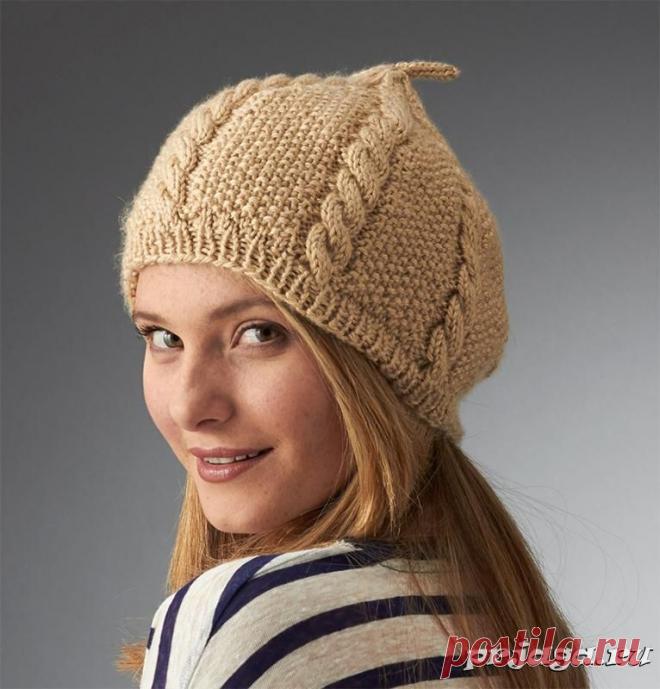 Женская шапка и берет спицами или крючком