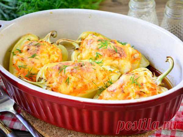 Перец, фаршированный курицей и сыром — рецепт с фото пошагово