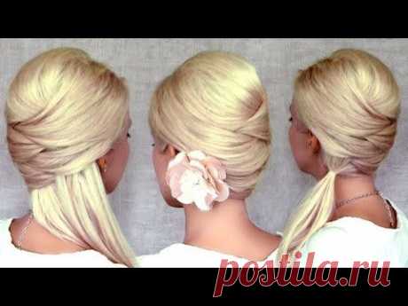 Cute Christmas, New Year's eve hairstyles for medium long hair tutorial - YouTube