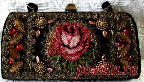 RESERVED For JM ...Gorgeous Vintage Beaded & Needlepoint Rose