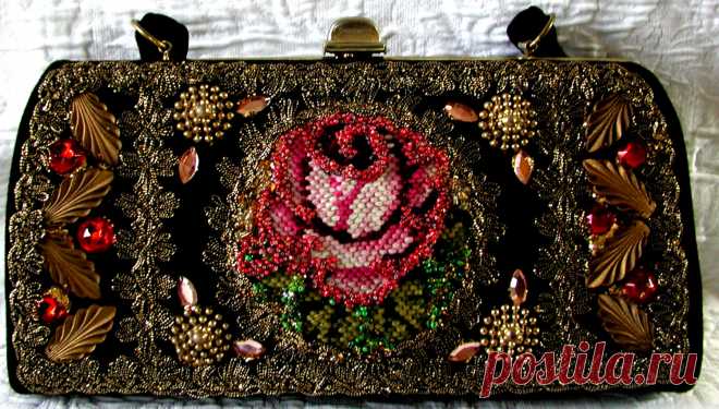RESERVED For JM ...Gorgeous Vintage Beaded & Needlepoint Rose
