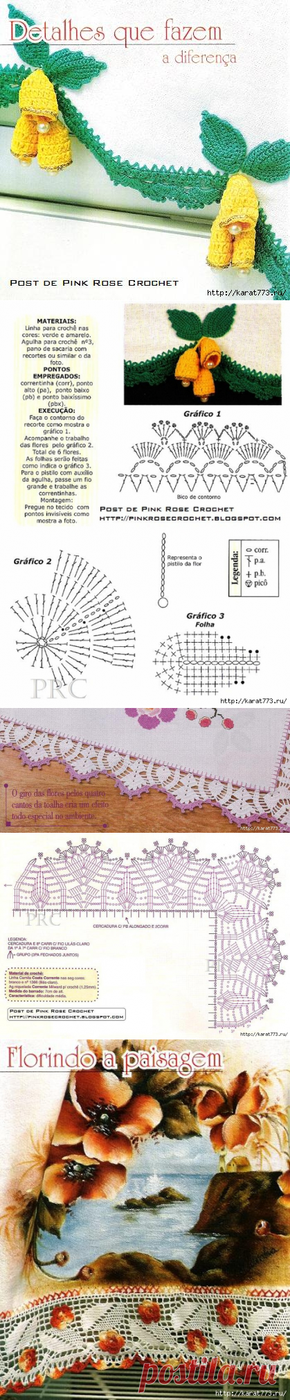 Обвязка края крючком. Схемы