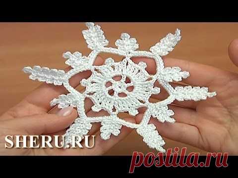 Мотив крючком "Снежинка"