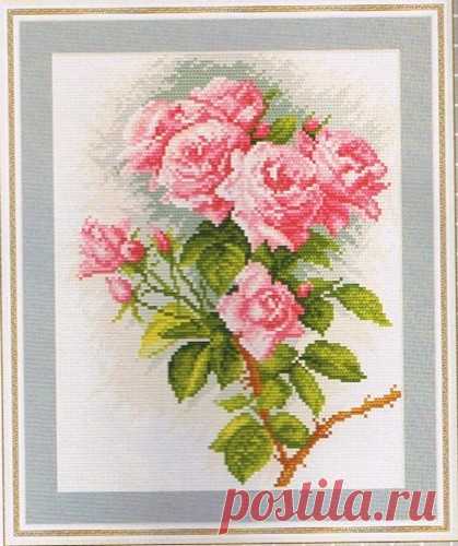 Ветка розы (Branch of Roses Still Life by S Nedelcheva) .