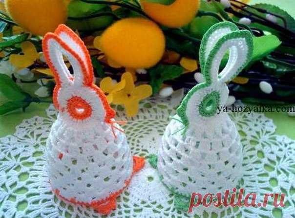 Пасхальные зайчики. СХЕМА http://ya-hozyaika.com/vyazanie-dlya-doma/vyazanny-e-..
