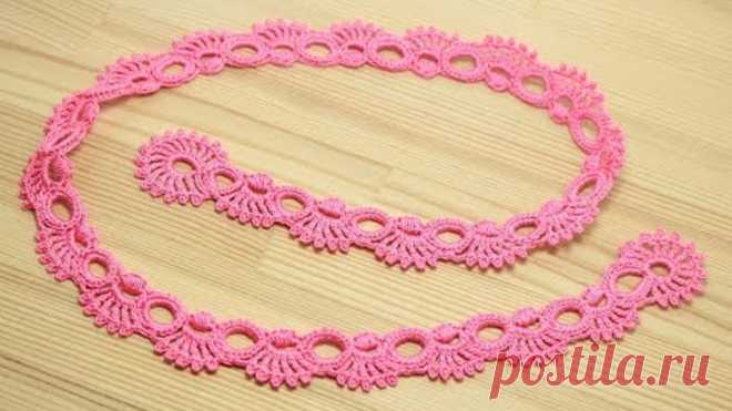 Кайма для ирландского кружева - урок вязания крючком - crochet irish lace