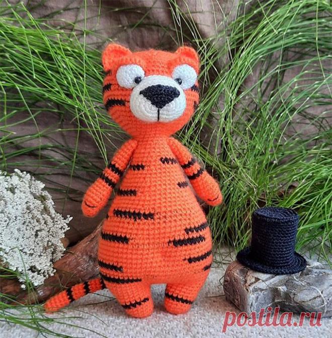 Бесплатный мастер-класс по вязанию Тигр крючком. Автор описания - Лидия Бойко. 🧶Схемы вязания игрушек IRINELY.ART🧵