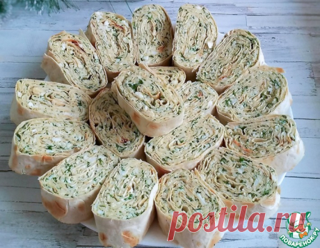Чесночные рулеты из лаваша – кулинарный рецепт