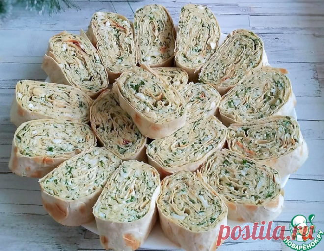 Чесночные рулеты из лаваша – кулинарный рецепт
