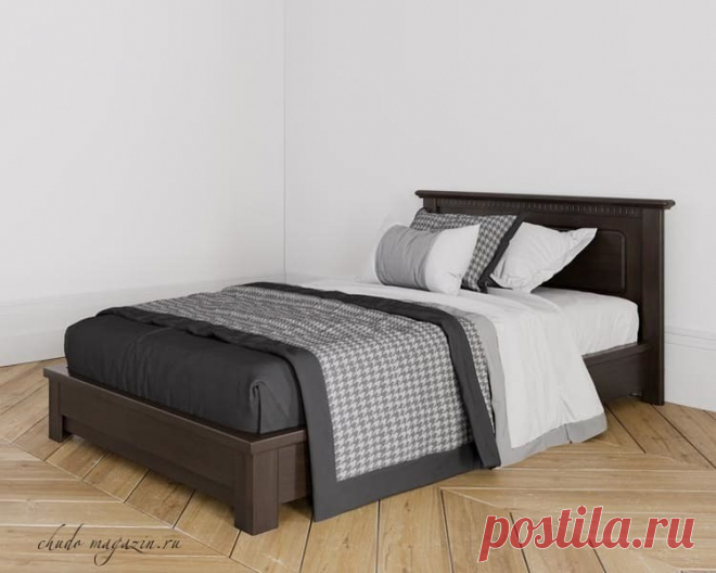 Деревянная кровать полуторка из дуба цвета орех купить по цене 49 650 руб. в Москве — интернет магазин chudo-magazin.ru