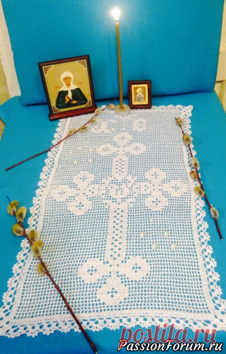 Пасхальная салфеточка крючком