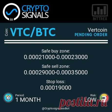 VTC/BTC

Подробнее https://cryptosignals.io/ и https://t.me/CryptoSignalsIoBot и https://t.me/CryptoSignalsIoRU