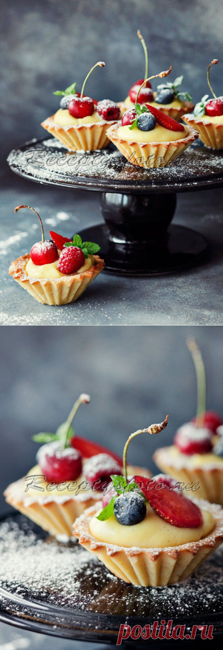 Песочные корзинки с кремом и фруктами – рецепт с фото - Рецепты с фото