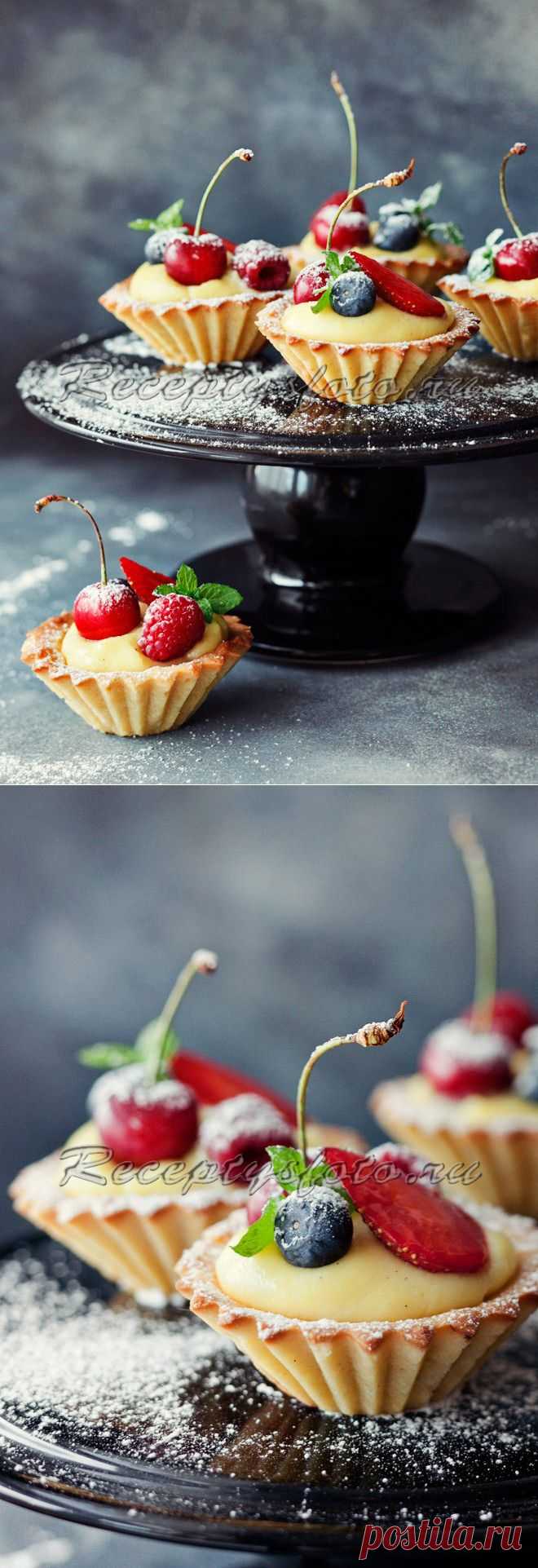 Песочные корзинки с кремом и фруктами – рецепт с фото - Рецепты с фото