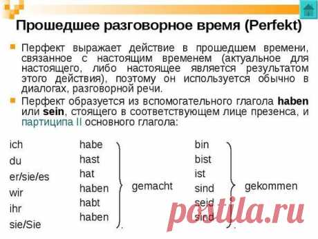 Полезные таблички-подсказки о немецких временах / Изучение немецкого языка